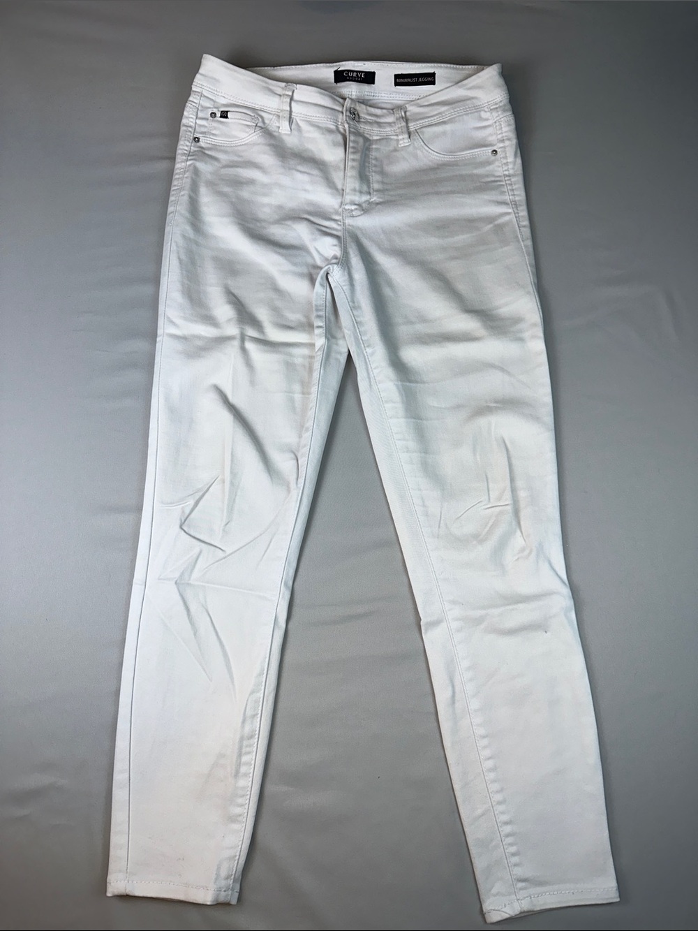 Curve Appeal White Mimimalist Jegging Pants Stretch Skinny Jeans Straight Ankle - Picture 2 of 10